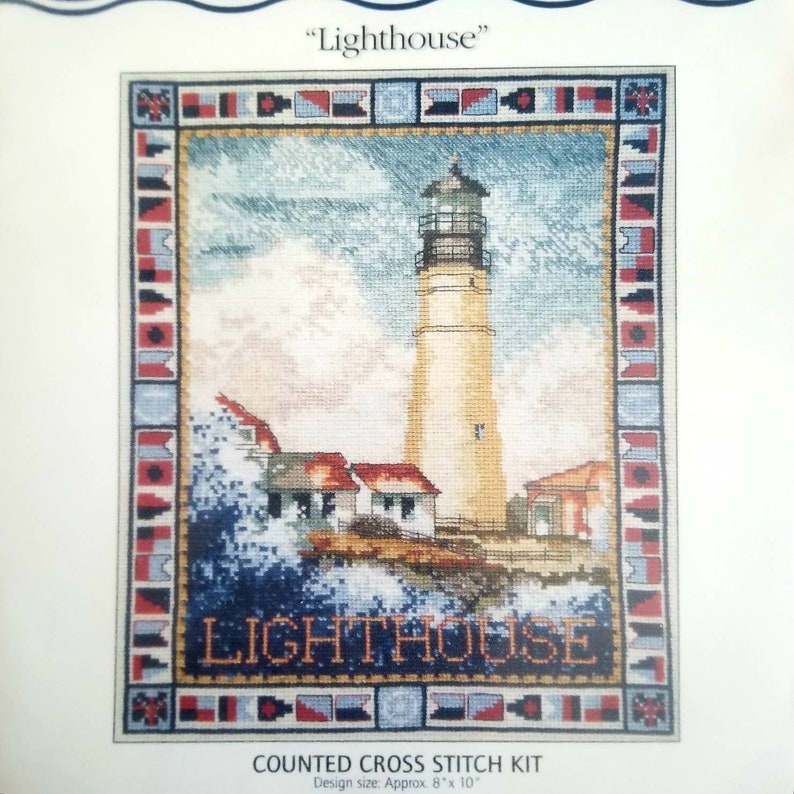 Lighthouse Counted Cross Stitch Kit DMC Etsy