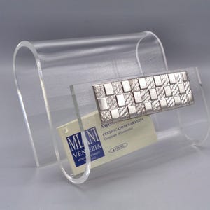UMSCHLAG-/SERVIETTENHALTER aus 925er Silber und Plexiglas