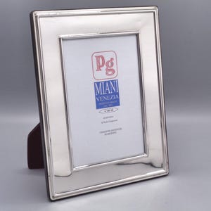 Cornice Foto Argento 10x15 Cm - Bordo Sottile, Con Supporto In Velluto