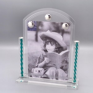 SILVER FRAME Silver Plexiglass Frame with Murano Rods 10x15