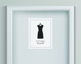 Women's Dressing Room Sign, Fitting Room Sign, Retail, Store Signage, 8.5x11, A4, Black and white, PDF, Printable INSTANT DOWNLOAD