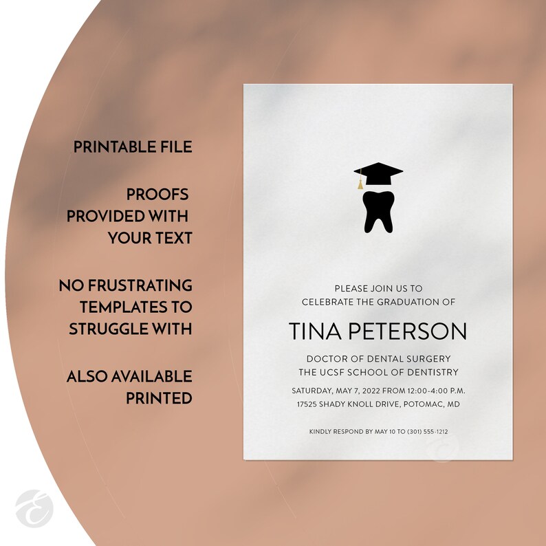 Dentist Graduation Party Invitation Dental Assistant Grad Etsy