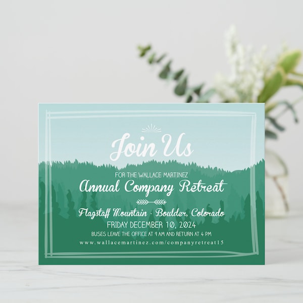 Company Retreat Invitation, Mountain Retreat Invite, Leadership Training Weekend Email, Conference Center Invite FREE PERSONALIZATION