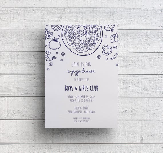 Pizza Party Rehearsal Dinner Invitations 10