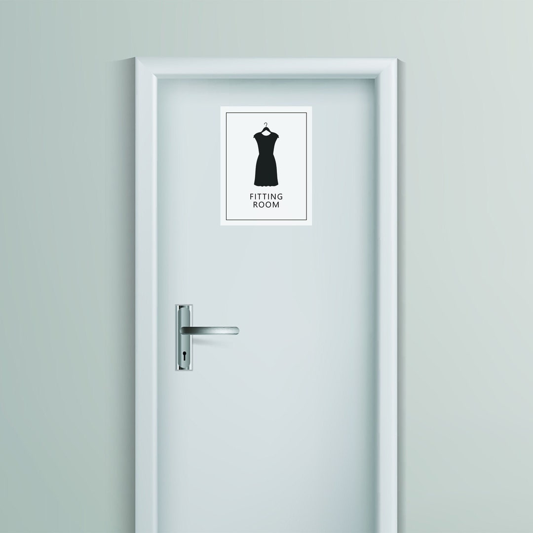 Black and White Dressing Room Sign or Fitting Room Sign for Retail