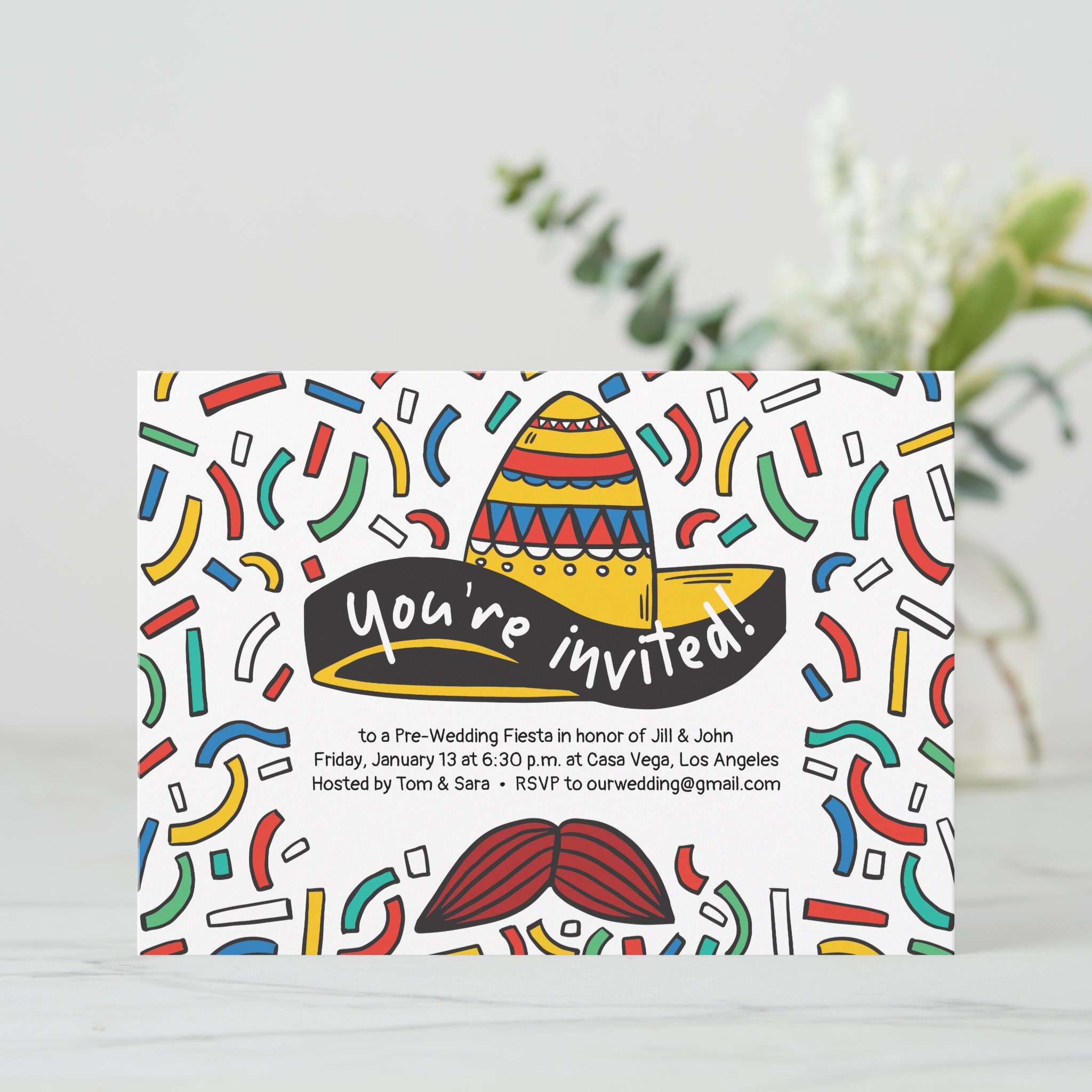 Mexican Theme Rehearsal Dinner Invitation Fiesta Invitation Mexican Dinner Invitation Mexican Restaurant Event Ad Taco