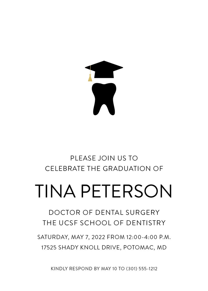 Dentist Graduation Party Invitation Dental Assistant Grad Etsy