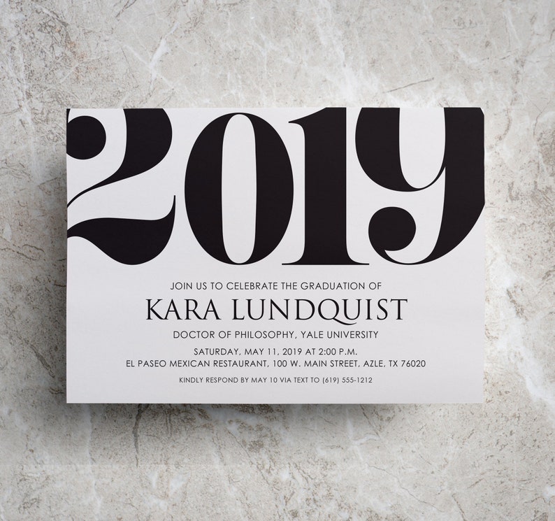 2019 Graduation Party Invitation Graduation Announcement Etsy