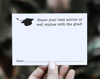 Advice Cards for Graduation Party, Advice for the Grad Cards, Well Wishes for the Graduate, Downloadable Advice Cards, DIY Advice Cards