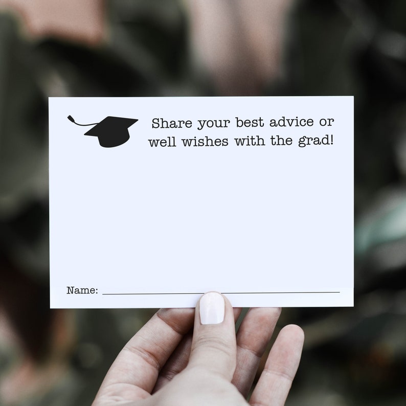 Advice Cards for Graduation Party, Advice for the Grad Cards, Well