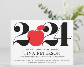 Teacher Graduation Invitation, Education Degree Graduation, Masters of Education, Teaching Degree, Graduation Party FREE PERSONALIZATION