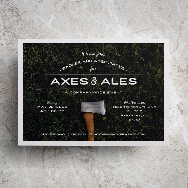 Axe Throwing Birthday Party Invitation Axe Throwing Company Etsy Canada