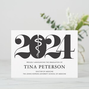 Medical School Graduation Announcement, Med School Graduation Announcement, Residency Announcement, Doctor Graduation FREE PERSONALIZATION image 1