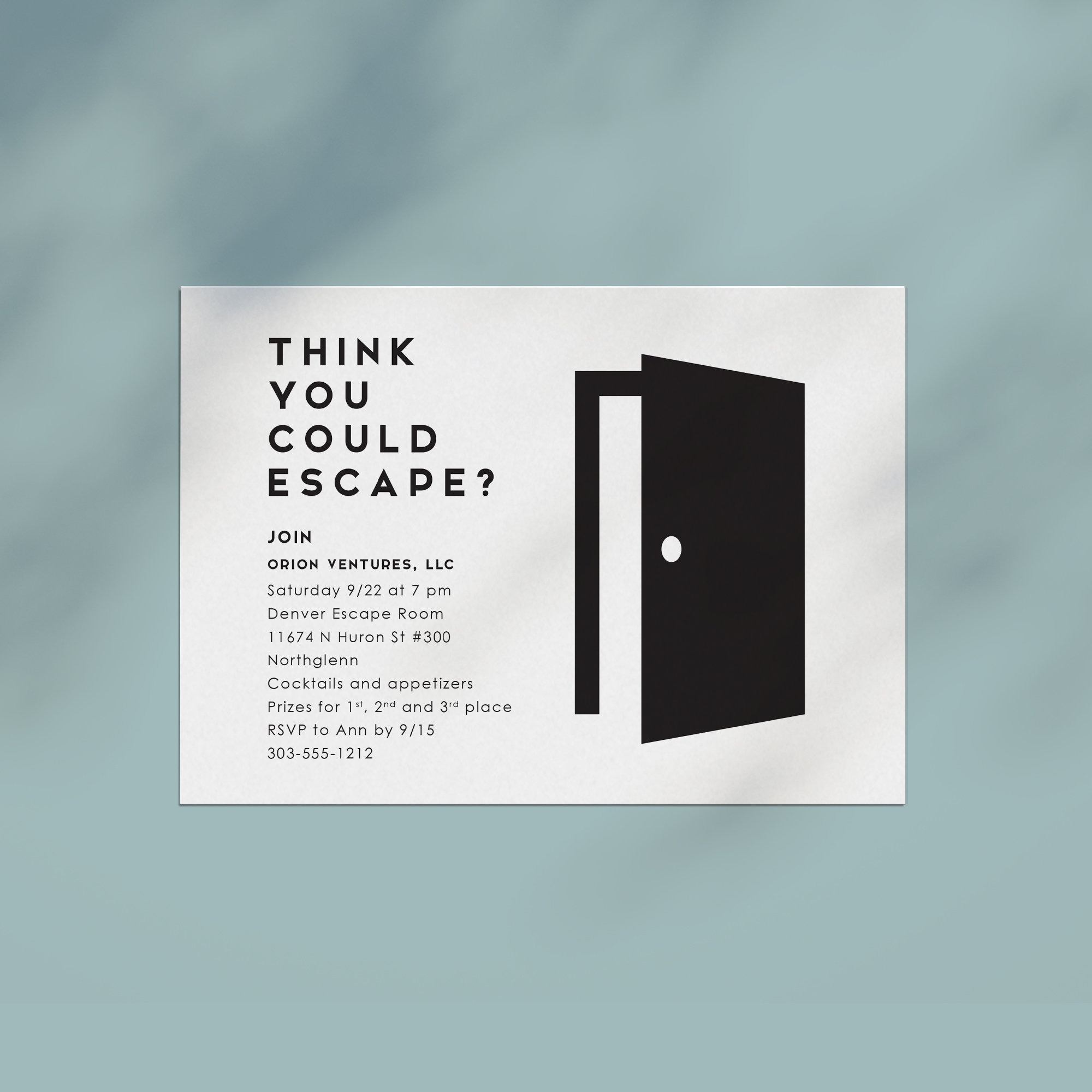 Escape Room Invitation, Escape Room Party invite, Escape the Room Event Flyer, Escape Room Birthday Party Invitations PRINTED with ENVELOPES