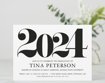 2024 Graduation Announcement, Class of 2024 Graduation Party Invitation, Graduation Celebration Invite, Printable Grad Invitation Card