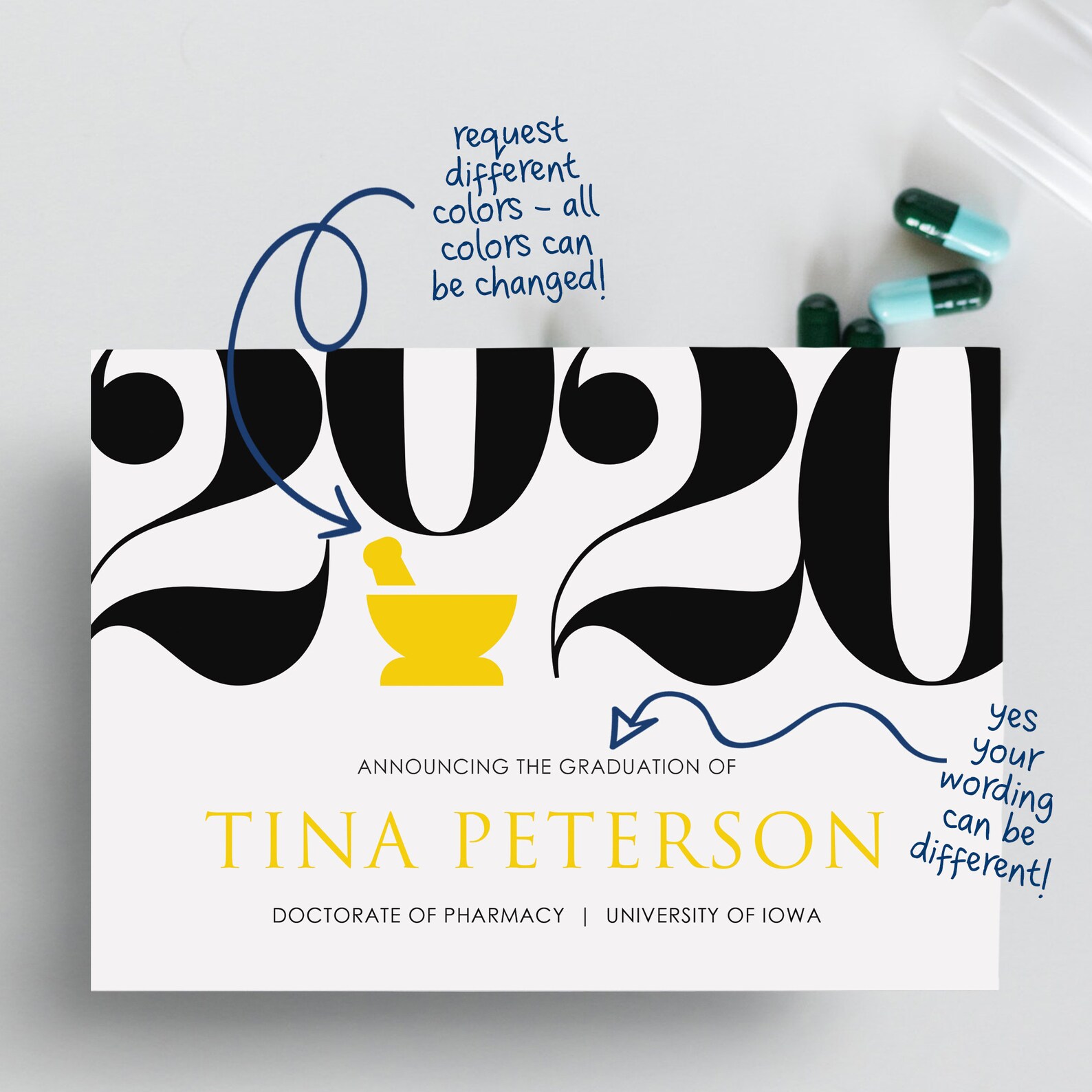 Pharmacist Graduation Party Invitation Doctor of Pharmacy Etsy