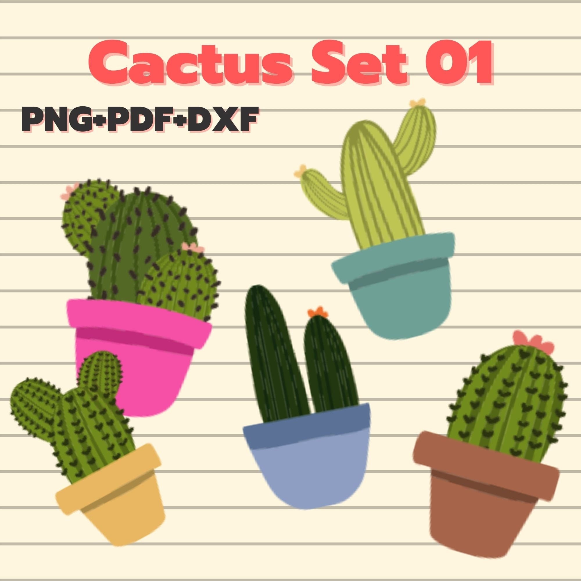 Minimal Cactus Stickers Printable Sticker Planner Sticker | Etsy