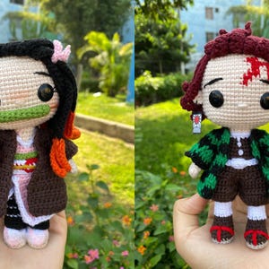 Tanjiro and Nezeko Crochet Pattern, Amigurumi  Crochet Patterns ,Crochet Pattern, Plushie Pattern quick and easy pattern
