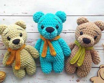 Ursinho de pelúcia. Padrão inglês, Padrão de crochê, Padrões de crochê Amigurumi, Padrão de crochê, Padrão de pelúcia, padrão rápido e fácil