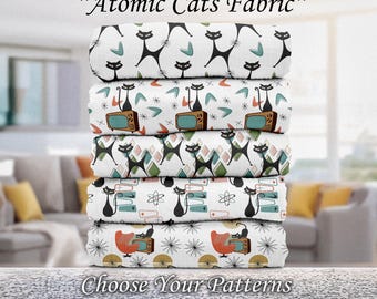 Atomic Cat Fabric | Choose Your Patterns | Mid-Century Quilt Fabric | 1950s Maximalist | Cotton Quilting Fabric | American Fabric Prints