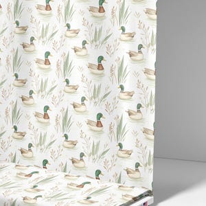 Swimming Mallard Duck Pattern on Premium Cotton Fabric. Shop now at American Fabric Prints.