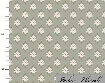 BOHO Floral Quilt Fabric | Premium Cotton Quilt Fabric | Sage BOHO Floral | Made in the USA | American Fabric Prints | Boho Quilt Fabric