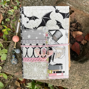 Diario in tessuto misto GHASTLIES / quaderno da viaggio in carta per acquerello pressata a freddo / fauxdori con copertina cucita / album da disegno ricaricabile