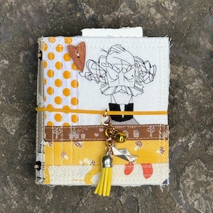 Diario trapuntato ad acquerello General Mustard con carta pressata a freddo / taccuino da viaggio con copertina patchwork / album da disegno ricaricabile con tecniche miste