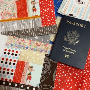 Passport holder fabric cover quilted fauxdori mixed media journal travelers notebook refillable diary fabric travel sketchbook image 2