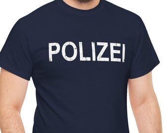 POLIZEI Deutsche Polizei T-Shirt mit weißem Text