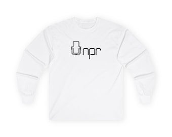 NPR Mikrofon Logo Langarm Shirt - Public Radio Unisex T-Shirt - Nerdy Minimalist Grafik