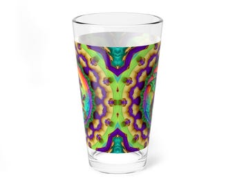 Vaso mezclador caleidoscópico de dragón psicodélico / 473 ml
