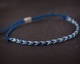 Blue and White Mini Braided Bracelet Surf Jewelry Etsy