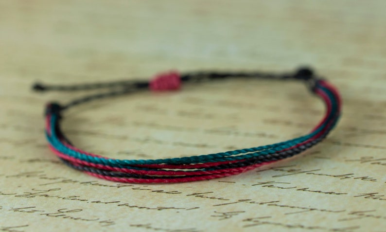 blue and pink surfer bracelet wax bracelet surf jewelry dark blueblack adjustable bracelet beach jewelry String Bracelet