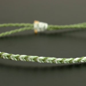 Mini Braided Bracelet, green and natural surfer bracelet, fishtail braided bracelet, beach jewelry, adjustable bracelet, surf jewelry