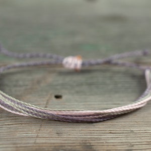 String bracelet, old rose, powder pink, champagne silver, surfer bracelet, wax bracelet, beach jewelry, adjustable bracelet, surf jewelry