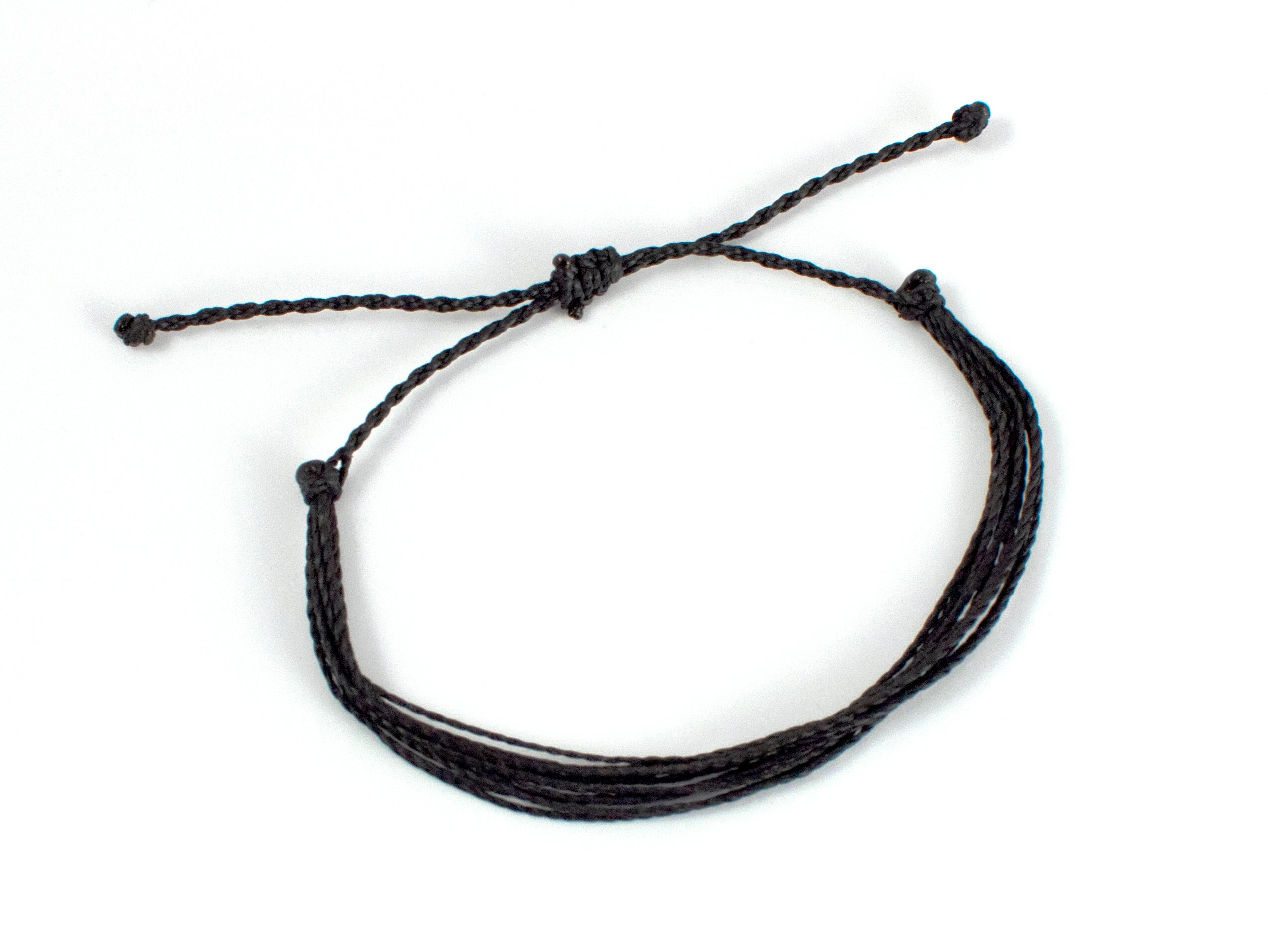 Black String Bracelet, Waterproof, Surf Jewelry, Pura Vida