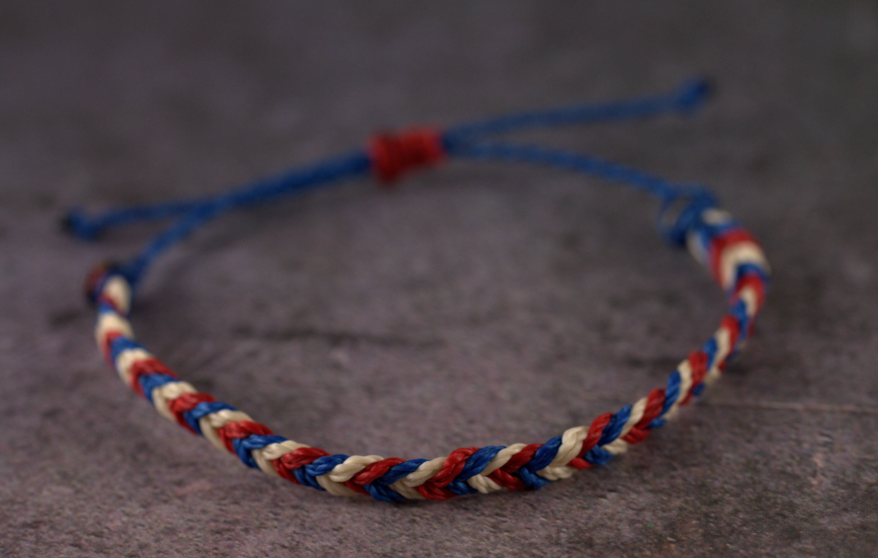 Red white and blue string bracelet deals