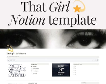 That Girl 2026 Notion Planner | Habit Tracker (Digital Download)