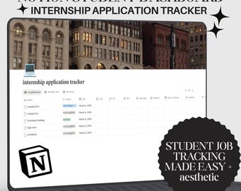 Notion Internship Application Tracker: Student Job & Graduate Scheme Dashboard