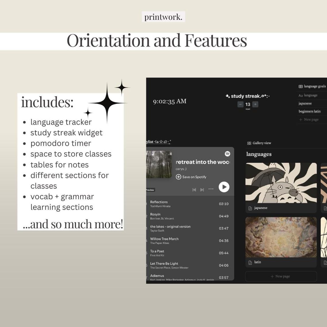 Notion Language Learning Template, Notion Language Template, Language ...