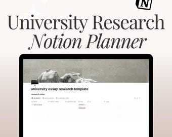 Notion University Essay Template: Academic Research & Reading Tracker