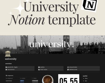 Dark Academia University Notion Template: Study Planner