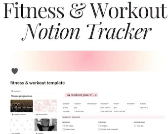 Notion Fitness Planner Template: Workout & Weight Loss Tracker (Digital Download)