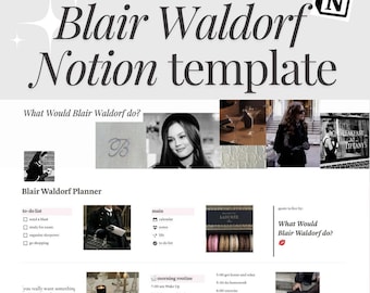 Blair Waldorf Notion Template: Elegant Life Planner (Digital Download)