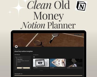 Clean Old Money Notion Planner | Aesthetic Digital Dashboard (Template)