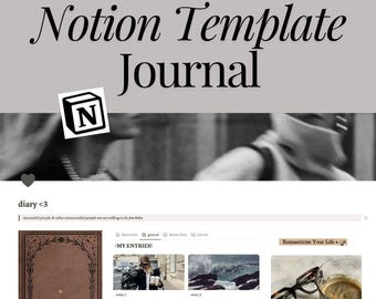 Aesthetic Notion Journal Template | Digital Diary (Instant Download)