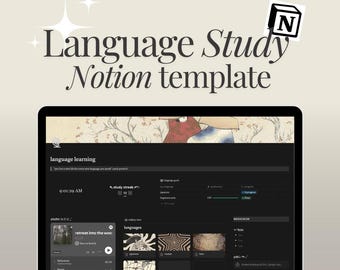 Notion Language Learning Template: Study Planner & Tracker (Digital Download)