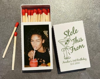 Stole This From Martini Birthday Matchboxes/Personalized Party Favor for Wedding, Birthday, Housewarming, Apartment Use/Bulk Party Matches
