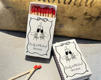 Custom Wedding Matchboxes, Wedding Matchbook, Personalized Wedding Party Matches Favor, Matchboxes For Wedding, Unique Bachelorette Matchbox